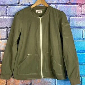 Mauby Women’s Olive Green Full Zip Shacket Medium